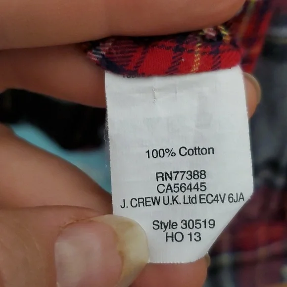 J. Crew Womans‎ Red & Gray Tartan Plaid Cotton Flannel Buttondown Shirt Size S - Picture 5 of 11